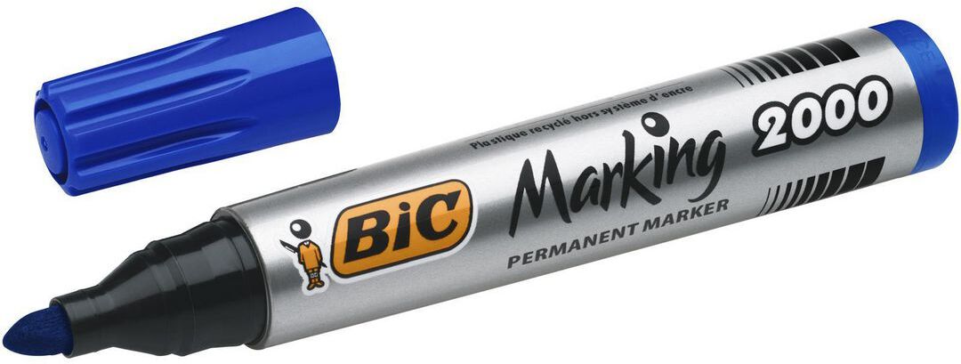 BIC Märkpenna Marking™ 2000 permanent märkpenna, medium1,7 mm bredd, blå, 12-pack