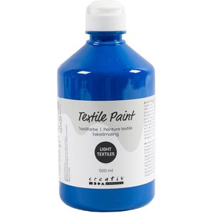 Creativ-Company Stoffmalfarben Textilfarbe, blau, für helle Textilien, waschfest bis 40°C, 500ml
