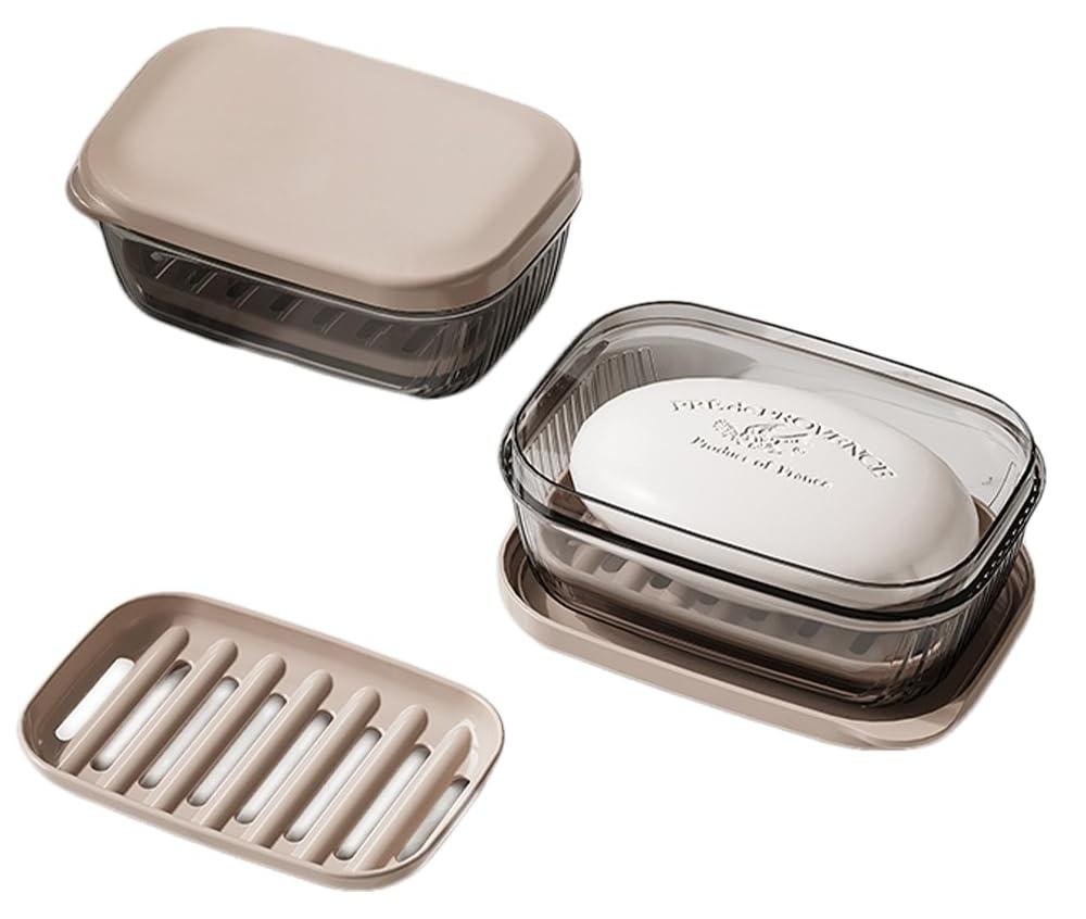 Solidchoice Seifenbox met afvoergat, waterdichte zeepbak voor badkamer en reizen