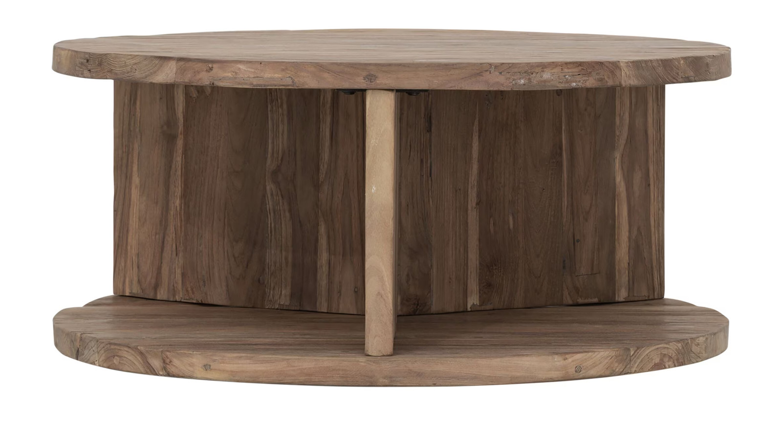 MUST Living Ronde Salontafel Rush Teakhout, Bruin, Diameter: 80 cm