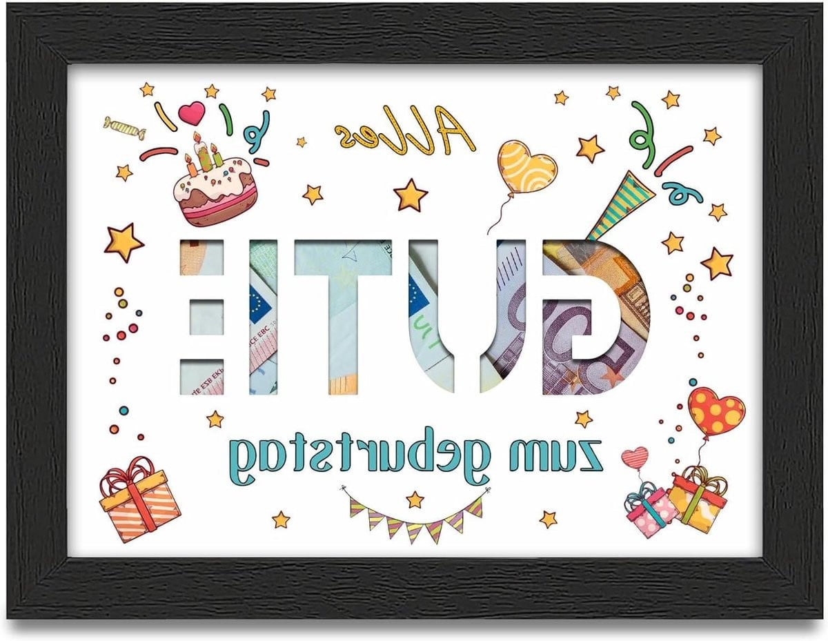 Creatieve Geldcadeau Fotolijst voor Verjaardagen - Houtkleur - 23 x 17 cm