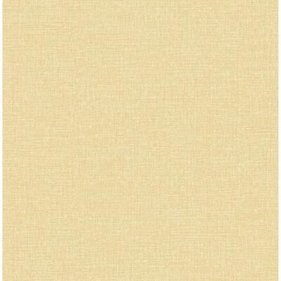 Brewster Glen Mustard Linen Wallpaper