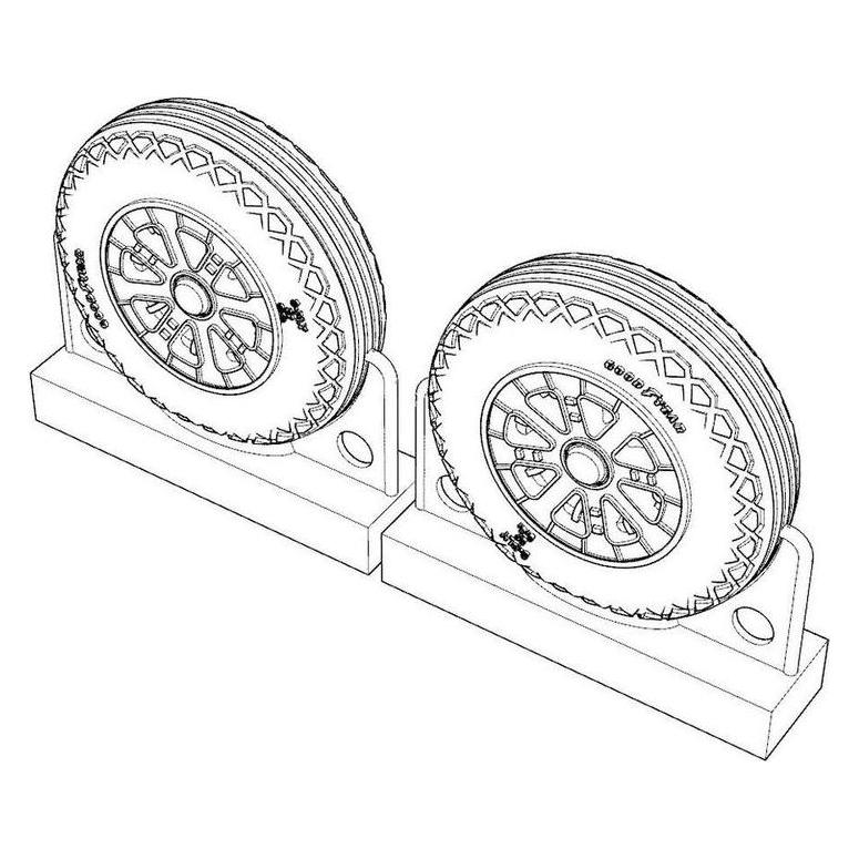 Brengun F4U Corsair Ribbed-Diamond Thread Wheels set (BRL72220)
