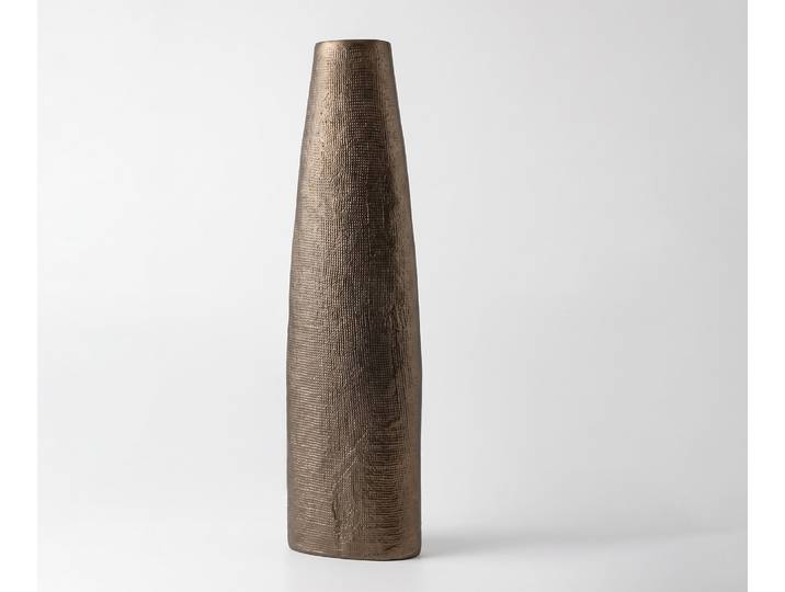 Vase Conico B20 x T11 x H69 cm Aluminium Aurum Satin Gegossen, Wohnaccessoires