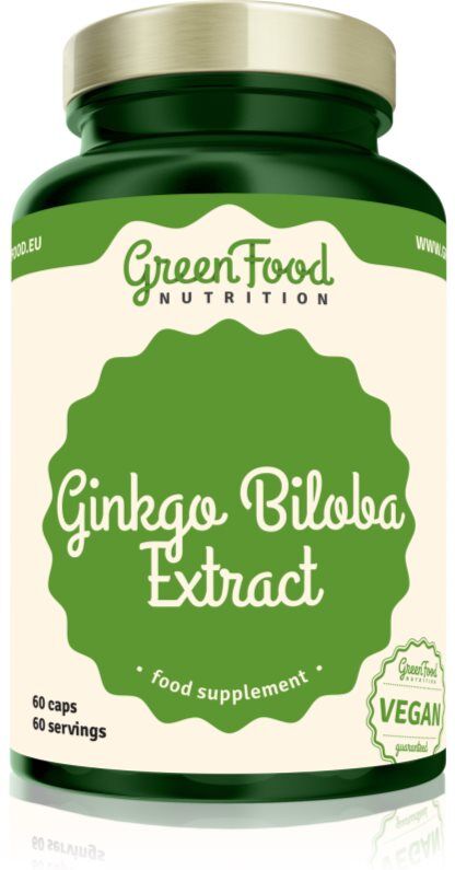 GreenFood Nutrition Ginkgo Biloba Extract capsules pour favoriser la santé physique et psychique 60 cps