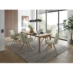 MAISON Esstisch mit Auszug Oceanside 140/ 220 x 95 cm Holz Braun Wildeiche 140
