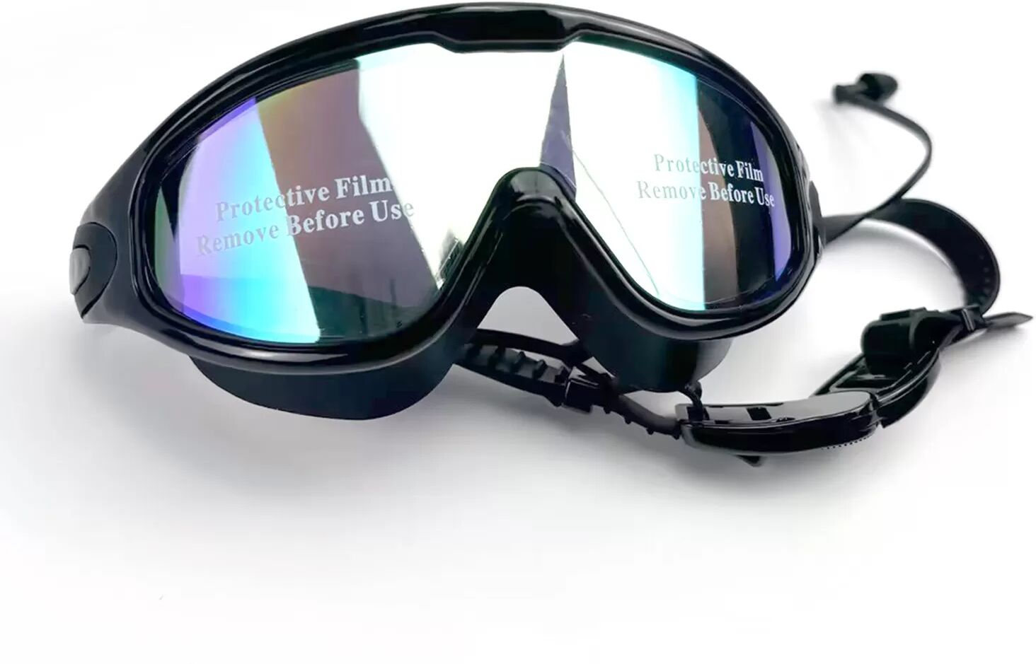 INF Lunettes de natation antibuée avec étui gratuit Le noir