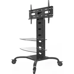 Techly TV LED/LCD Wagen f. LCD LED TV mit 2 Ablagen (68 kg, 31" - 70"), TV Ständer, Schwarz