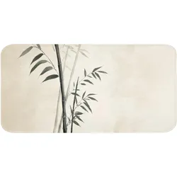 BADEMATTE Japandi - Bambus - Beige Badezimmerteppich 120x60 cm