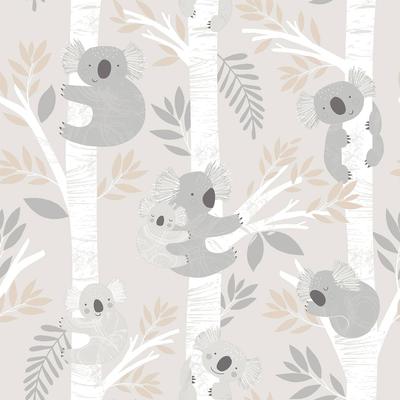 Galerie Wallcoverings Tiny Tots 2 Koalas Non-woven Glittery Wallpaper Roll