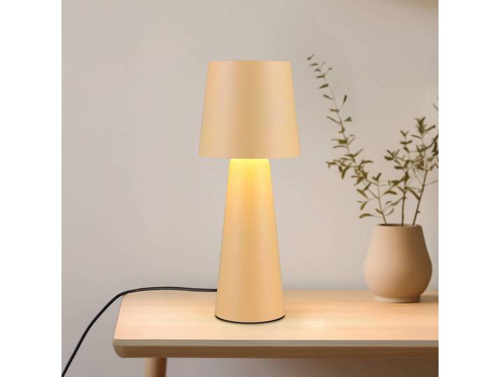 Trio Lighting Tischlampe Nubian, creme / amber, für Wohn- / Esszimmer, Metall, Modern