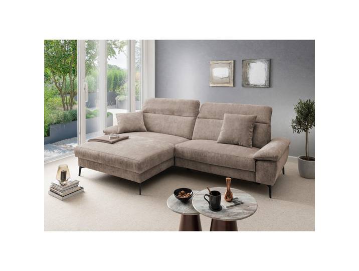 Livetastic Ecksofa Cancelli, Braun, Metall, Uni, 4-Sitzer, Füllung: Schaumstoff, Ottomane links, L-Form, 300x178 cm, seitenverkehrt erhältlich, Rücken echt, Herz-Waage-Funktion, Wohnzimmer, Sofas & Couches, Wohnlandschaften, Ecksofas