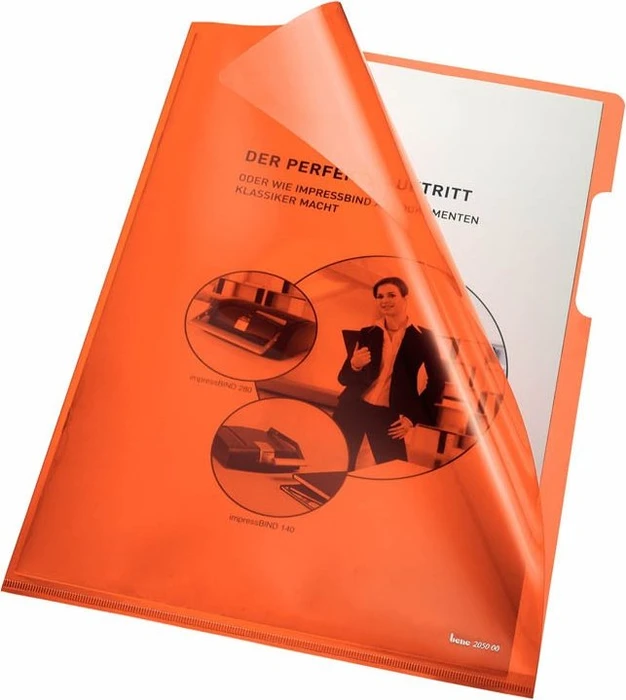 bene 100 Sichthüllen DIN A4 orange glatt 0,15 mm