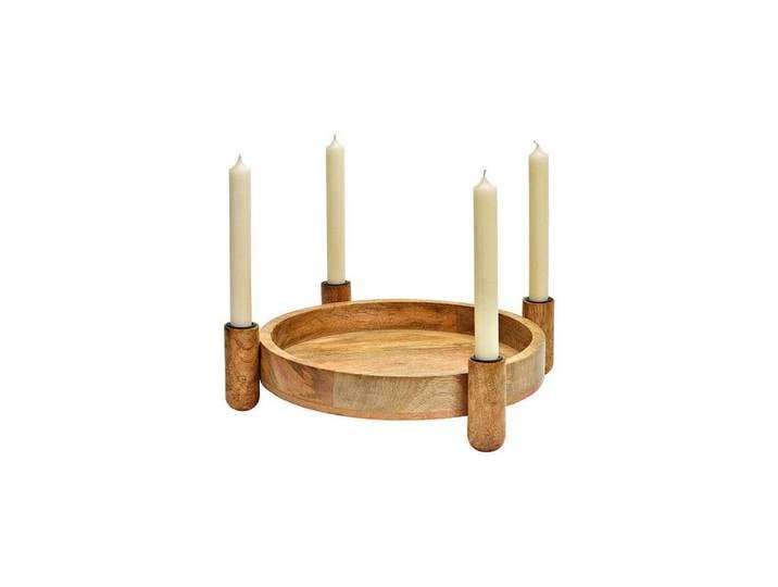 Gestecke G. Wurm 37 x 9 x 37 cm , beige (natur), Ø:37cm, Holz, Kunstpflanzen, Gestecke