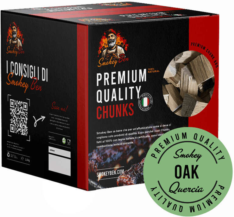 Smokey Ben Chunks di Quercia per affumicatura (2 Kg)