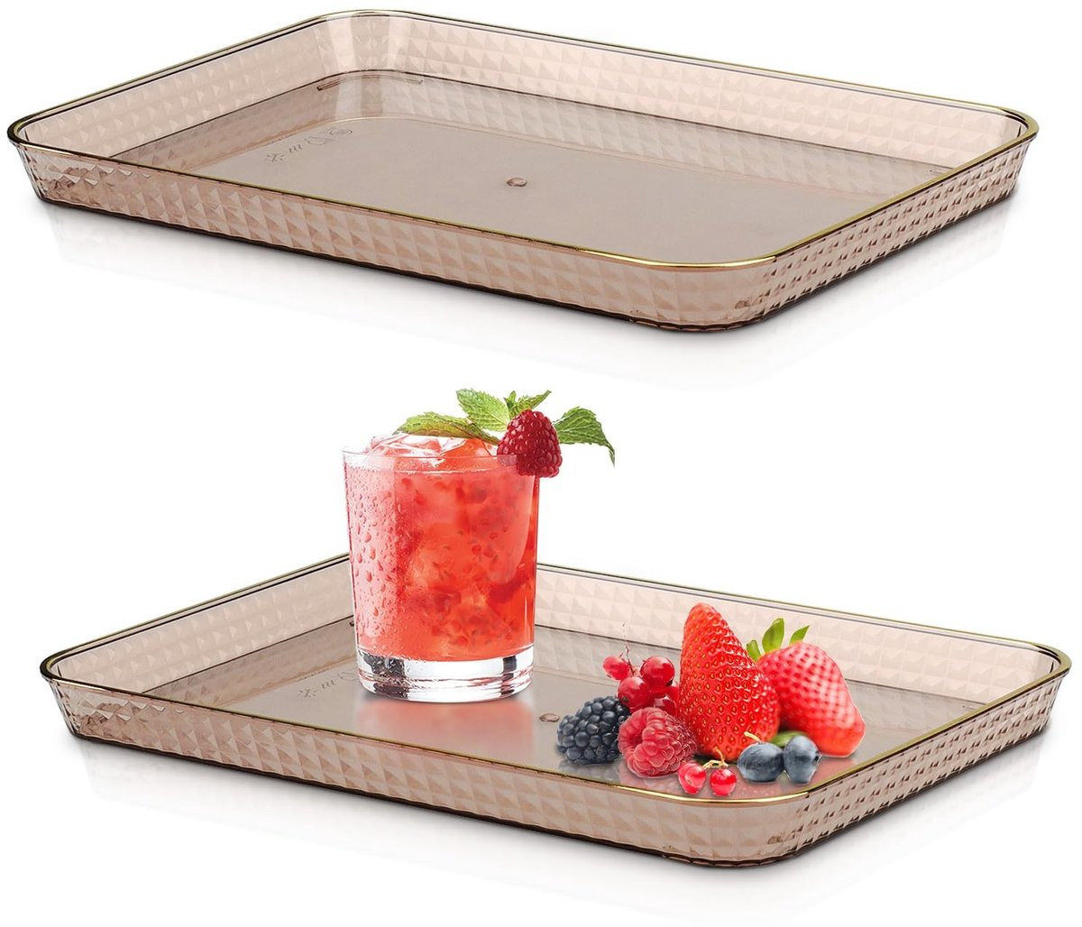 NTHProducts Decoratief Klein Dienblad - Grijs - Herbruikbaar voor Snacks en Desserts
