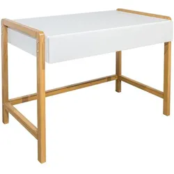 SCHREIBTISCH Weiß und Holz