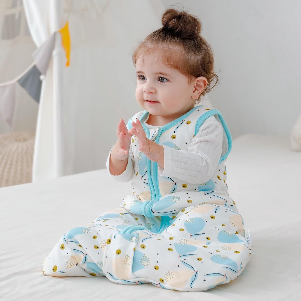 Waterdichte en warme baby slaapzak en kinderwagenwikkel voor pasgeborenen, wit