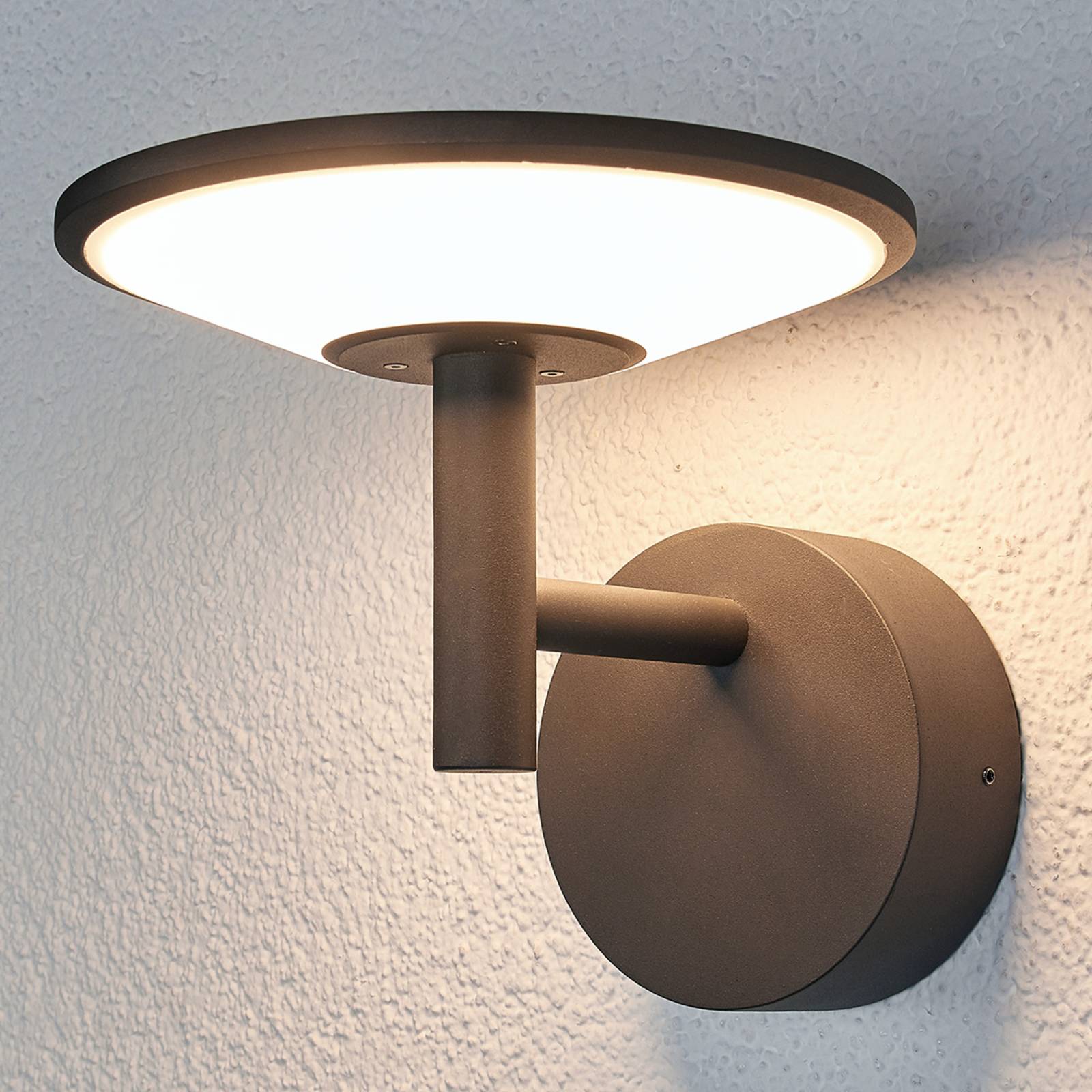 LED Aussenwandleuchte Fenia Lucande, schwarz, Aluminium, Modern, LED Wandleuchte außen