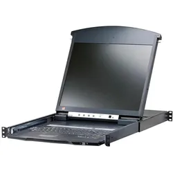 Aten KL1508AiM CH Cat.5 KVM over IP Switch 8-Port, 17"-LCD, Dual-Rail, CH-Layout, KVM Switch, Schwarz