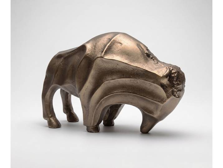 Figurine Taurus l12 x P28 x H18 cm Aluminium Aurum Satin Moulée