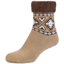 camano Cosy Norwegian Winter Antirutsch Quarter Socken Damen 8124 - travertine 35-38