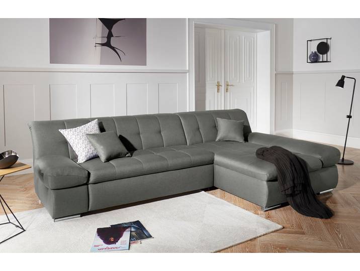 DOMO collection MONA 297x173 cm, modern & komfortabel, optional mit Komfortfunktionen whlw. mit Bettfunktion, L-Form