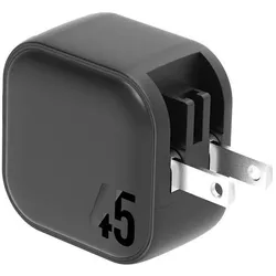 Energea ład. siec. 2xUSB-C PD-PPS 45W 2C czarny/black US+EU Travelite GAN45 (45 W, 2 Ports), USB Ladegerät, Schwarz
