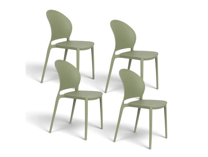 White Label Living Sjoerd Garden Chair - Set of 4 Green, New - Perfect for comfortable sitting