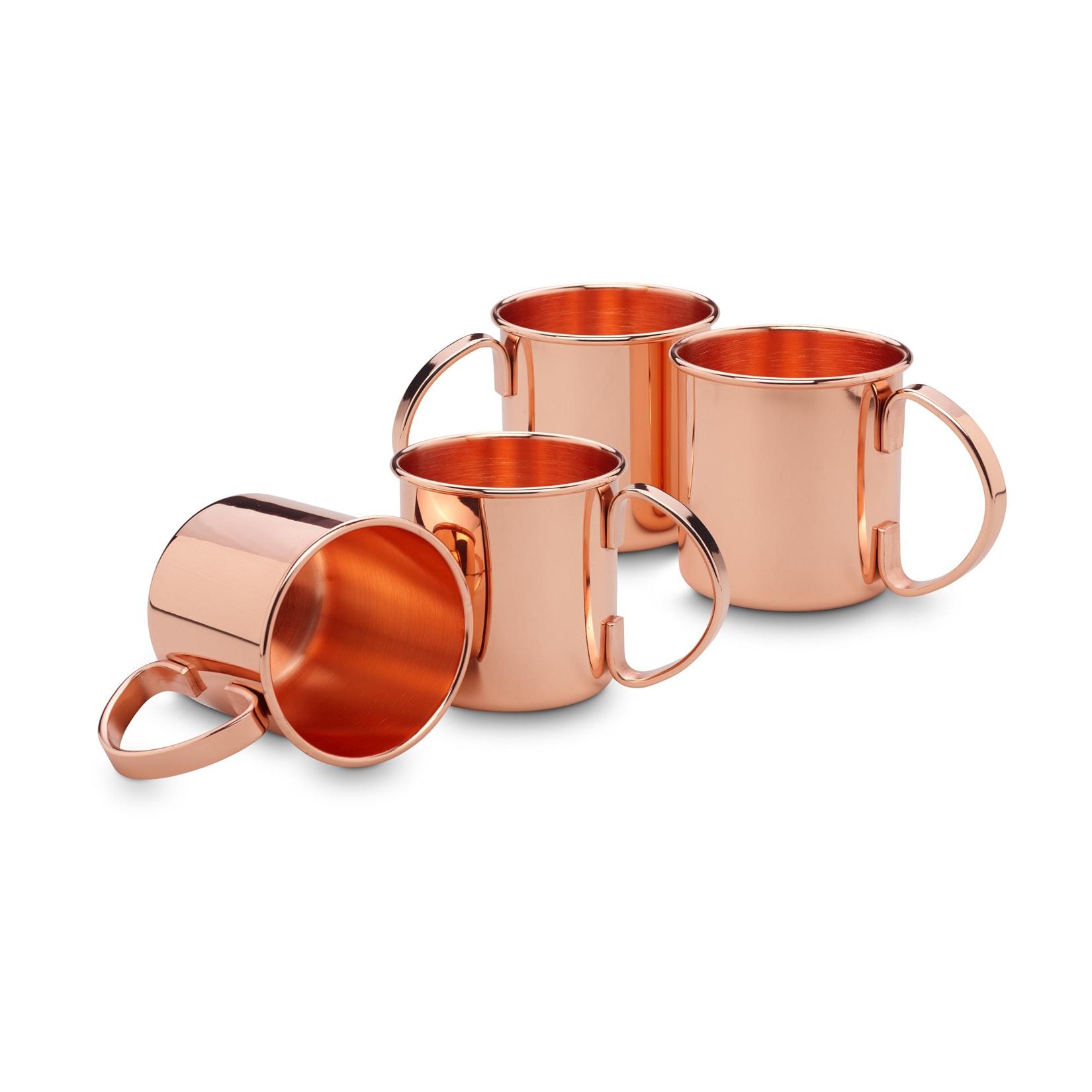 Moscow Mule Becher Set 4tlg aus Edelstahl, glatt