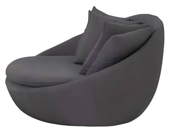 JVmoebel Sessel Grauer Lounge-Sessel aus Textil mit Rückenkissen für Komfort (1-St., Sessel), Made in Europa