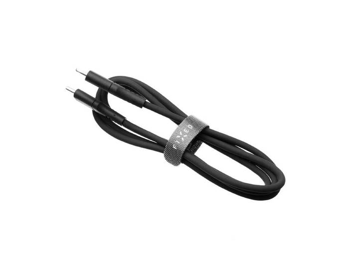 FIXED Câble USB-C vers USB-C en silicone liquide, 2 m, 60 W, Noir