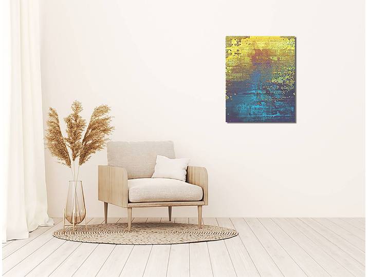 Metallbild Yellow Texture Dibond Aluminium, lackiert Multicolor 40 x 50cm
