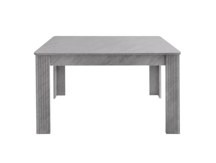 Table à manger moderne, veines rayées, 4 pieds, aggloméré, gris