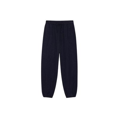 Chinohose MOSHI MOSHI MIND "moshi moshi mind Trouser zen", Damen, Gr. L, Normalgrößen, blau (schwarz navy), Obermaterial: 100% Baumwolle, Hosen Chinohose