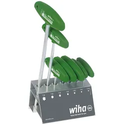 Wiha Stiftschlüssel mit Quergriff Set TORX® 8-tlg. mattverchromt inkl. Werkbankständer