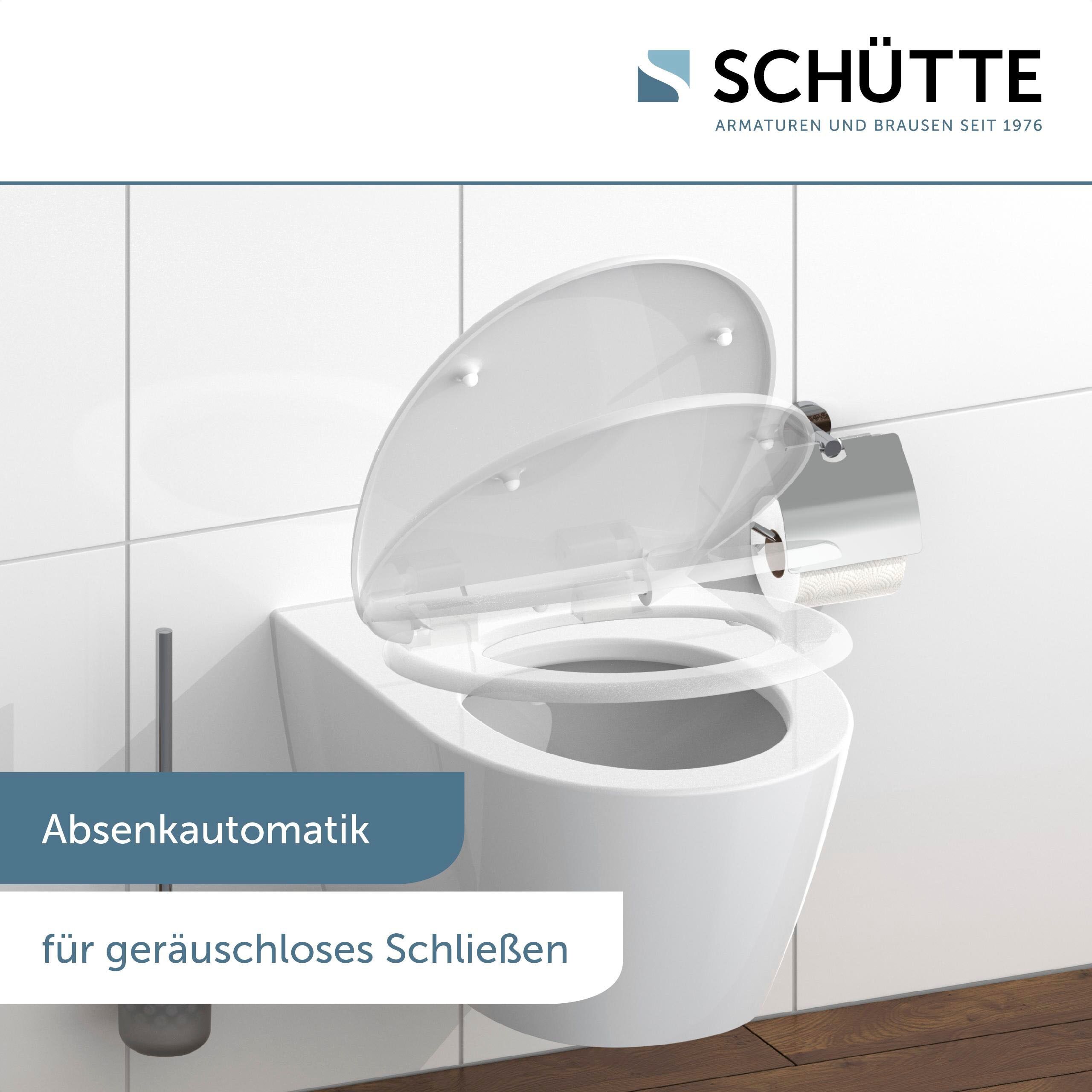 WC-Sitz SCHÜTTE "WHITE", weiß, B:373cm L:448cm, Duroplast, WC-Sitze, WC-Sitz, Duroplast, mit Absenkautomatik