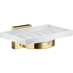Smedbo HOUSE - Seifenschalenhalter in Messing poliert mit Porzellan RV342P