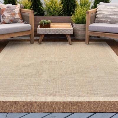 Alise Rugs Exo Coastal Border Indoor/Outdoor Area Rug