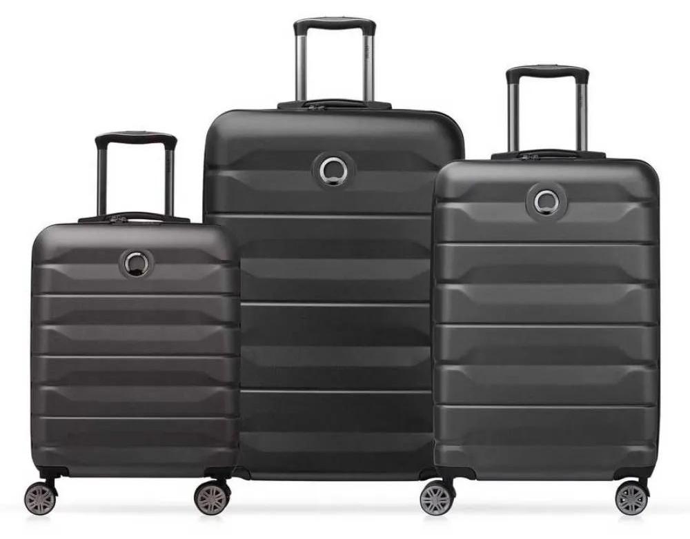 Delsey Set Air Armour (s. M Y L) 99l Koffer Auf Rollen Schwarz Schwarz One Size