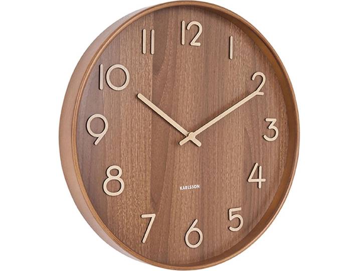 Karlsson Wandklok Pure - Donker lindehout - Medium - Ø40cm - Scandinavisch
