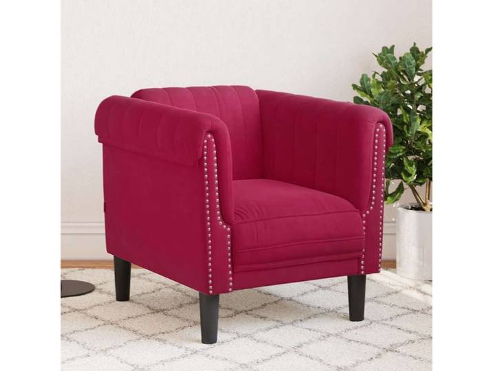 vidaXL Sofa vidaXL Sessel Weinrot Samt