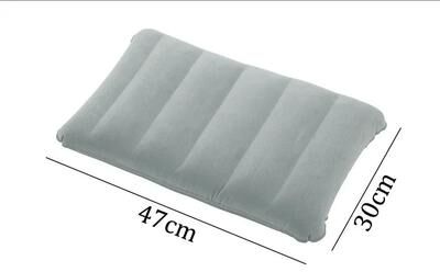 Uplifted Finds Portable Inflatable Air Cushion Pillow Large 47x30cm Folding Square Travel Headrest grey