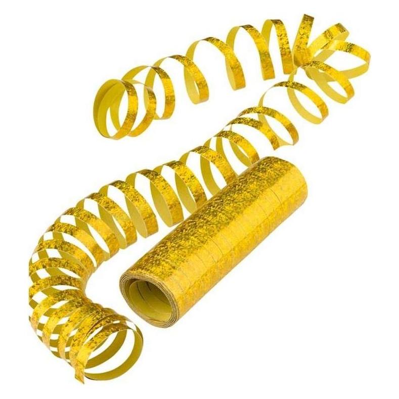 Partydeco Luftschlangen 3.8 m, Gold (18 Stk.) (SHN-019)