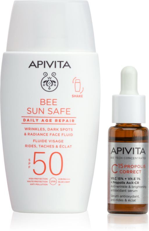 Apivita Bee Sun Safe Anti-Dark Spots Duo set for pigment spot correction