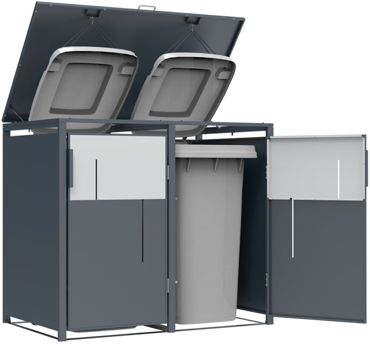 Westmann Mülltonnenbox Tonus 2 2 x 240L Anthrazit 80 x 132 x 116cm ; 50NRTH GmbH (WMJGBC254-2)