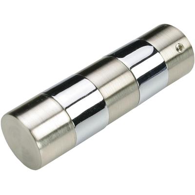 Gardinenstangen-Endstück LIEDECO "Endstück, Endknopf edelstahl-optik "France" Toulouse - 2 Stück" Gr. 1, silber (edelstahlfarben), B:2,5cm H:2,5cm L:8cm, Gardinenstangenendstücke, Gardinenstangen-Endstück, Endstück, Endknopf Zylinder, 2 Stück