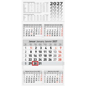 Brunnen 5-Monatskalender 1070281007, mit Ferienübersicht, 2027, 5 Monate = 1 Blatt, mit Datumsschieber, 30 x 58,5 cm
