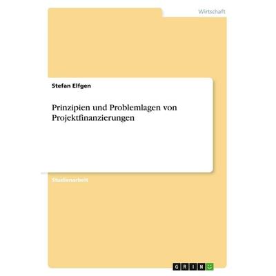Prinzipien und Problemlagen von Projektfinanzierungen, Taschenbuch von Stefan Elfgen, GRIN, 978-3-638-77871-8