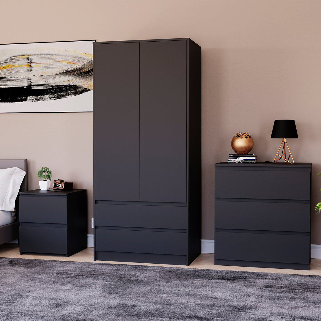 Lassic Cunha 3 Piece Bedroom Set Black
